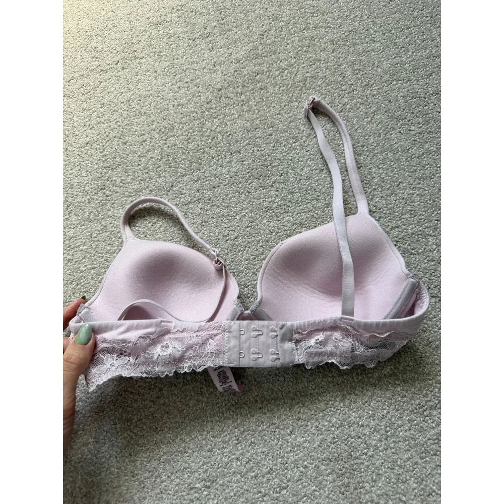 Skims Pink Bra Size 34B Pink Lace Trim - Picture 3 of 5